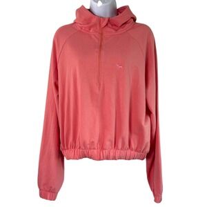 The Black Dog Womens Tarpaulin 1/2 Zip Hoodie Sz M Athleisure Coastal Prep Cozy